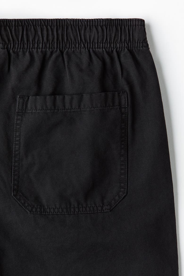 Loose Fit Cotton Canvas Trousers, Alternate, color, Black