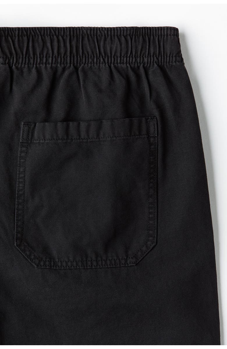 H&M Loose Fit Cotton Canvas Trousers, Alternate, color, Black