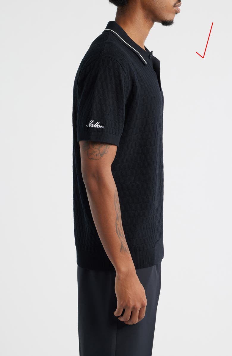 Malbon Golf Crest Embroidered Polo, Alternate, color, Black