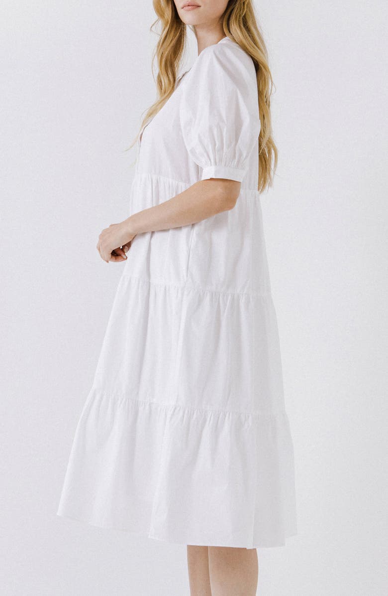 English Factory Puff Sleeve Dress, Alternate, color, White