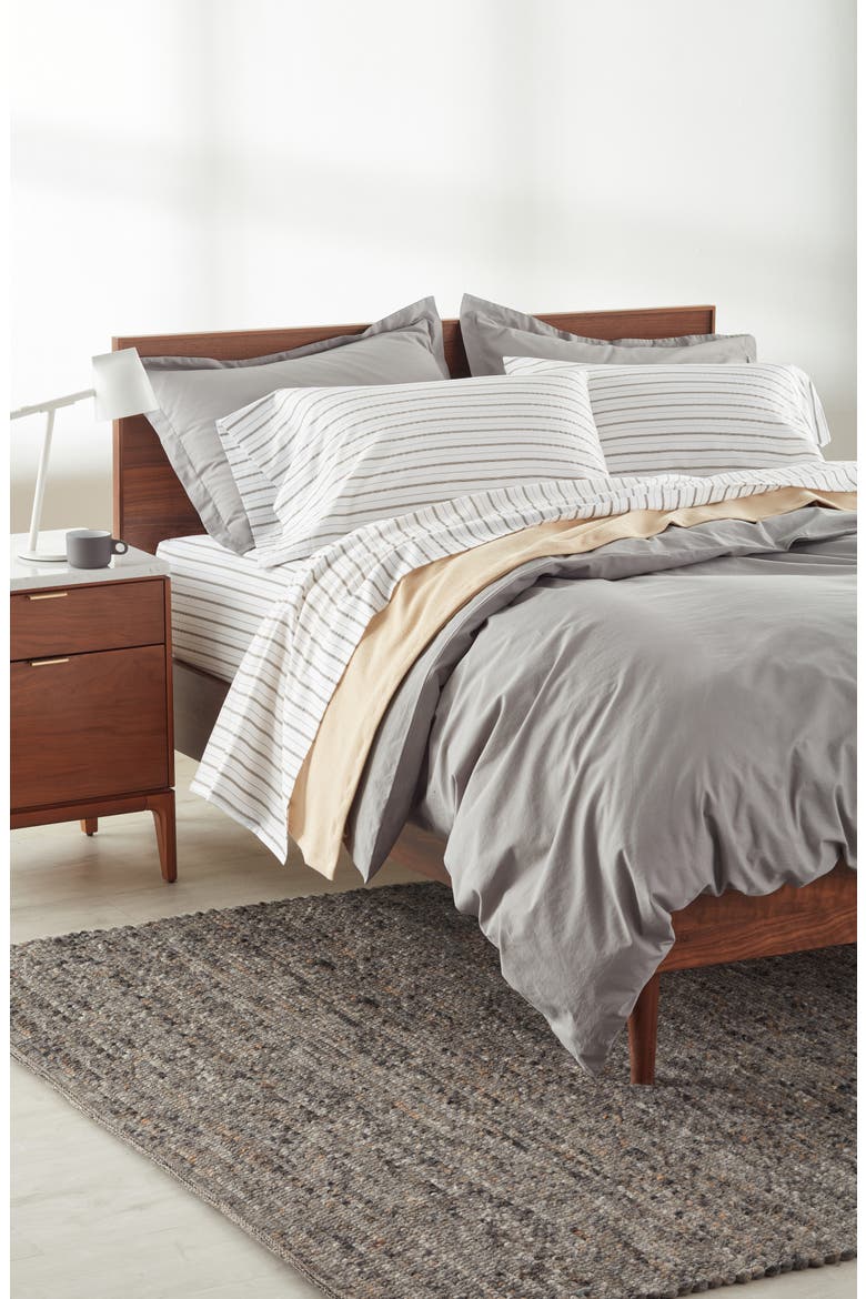 Stripe Organic Cotton Sateen Sheet Set, Alternate, color, WHITE BRILLIANT STRIPE