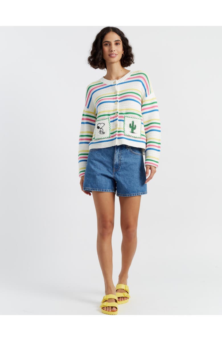 Chinti & Parker Cotton Peanuts Vacation Cardigan, Alternate, color, Cream