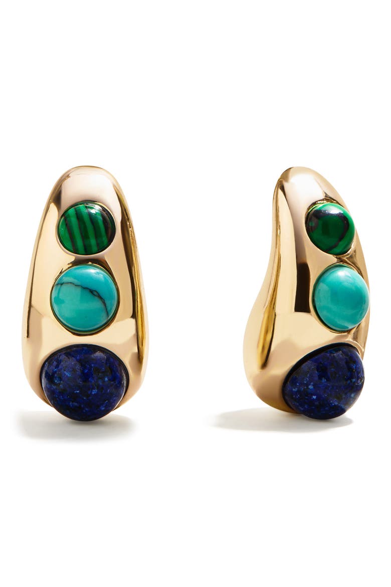 Ella Semi Precious Drop Earrings, Main, color, MULTI GREEN