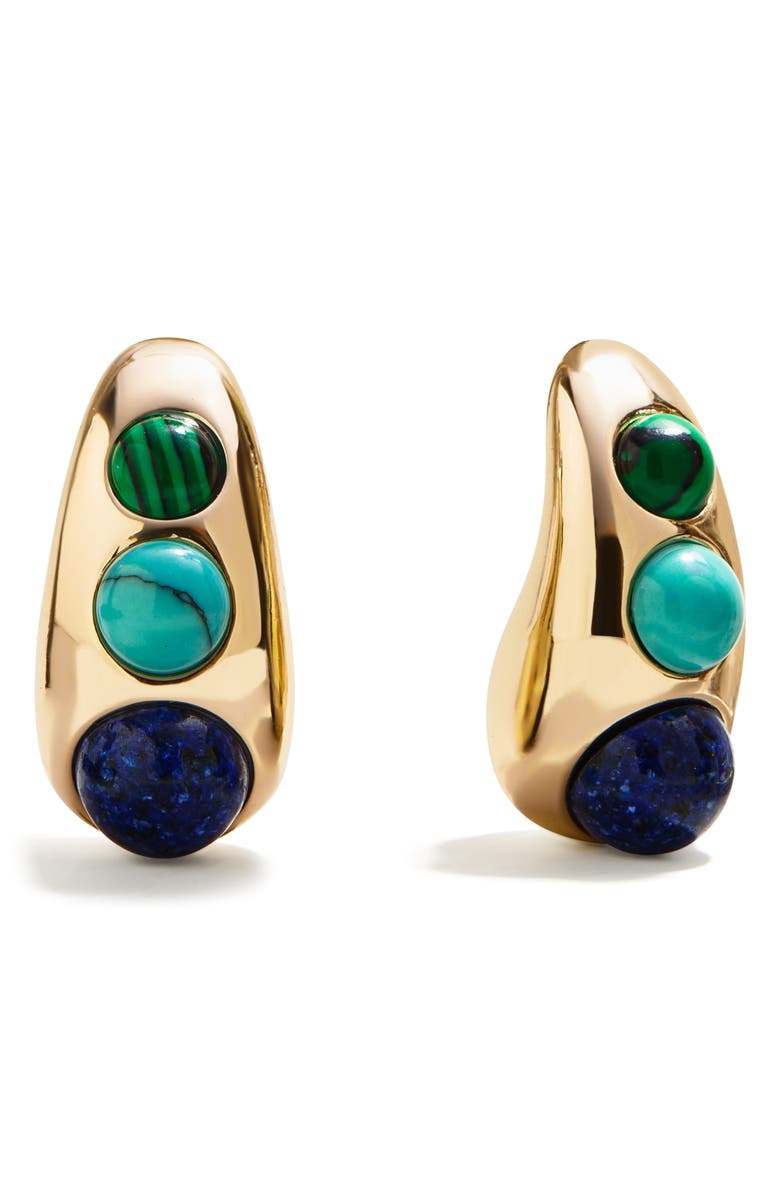 BaubleBar Ella Semi Precious Drop Earrings, Main, color, Multi Green