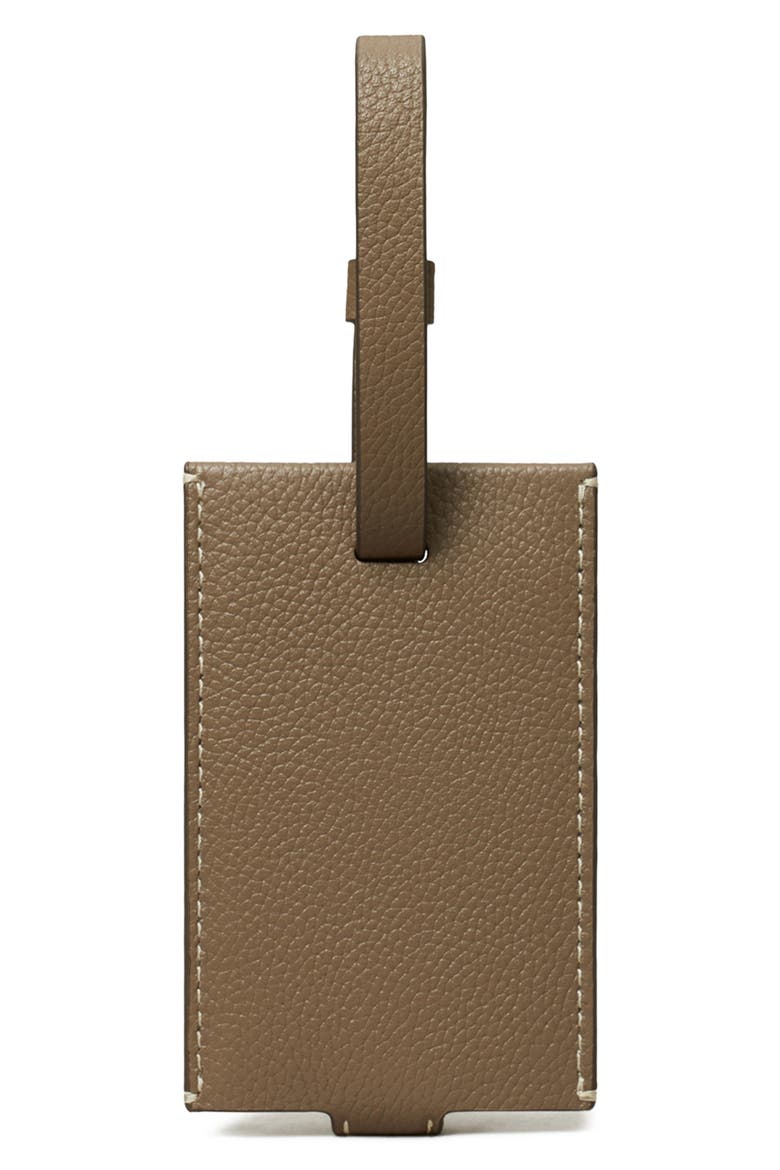 Leather Luggage Tag, Alternate, color, WILD MUSHROOM