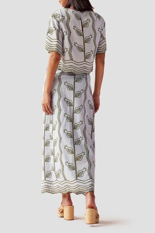 Omika Sammi Midi Skirt In Vani Dew