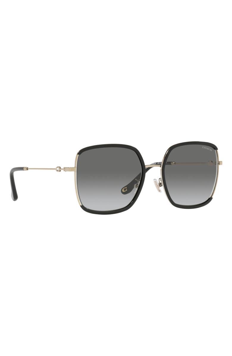 COACH 58mm Gradient Square Sunglasses, Alternate, color, Gold / Black / Grey Gradient