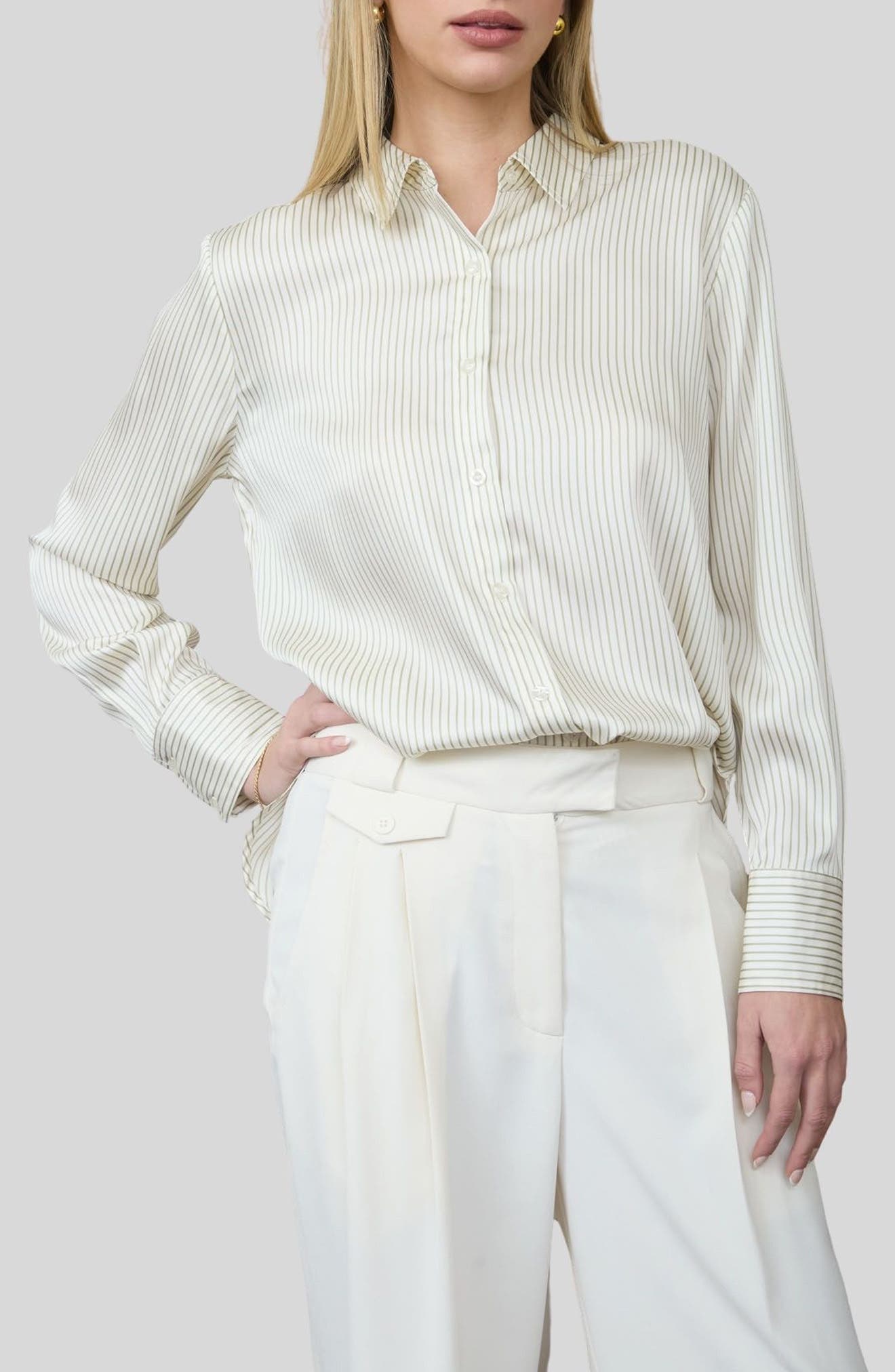 Stripe Button-Up Shirt