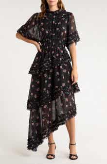 Sister Jane Rose Print Ruffle Maxi Dress