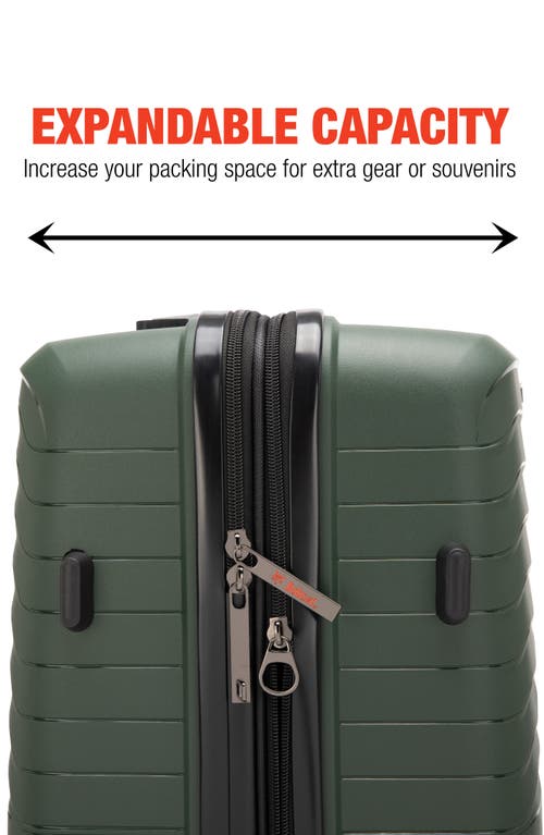 Bobcat Excavator 3 Piece Expandable Spinner Luggage Set With Tsa Lock In Green