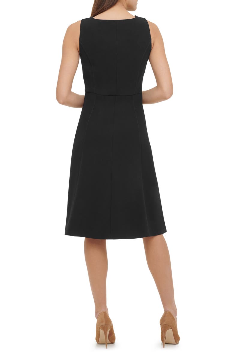 Sleeveless Scuba Crepe Button Front Dress, Alternate, color, BLACK