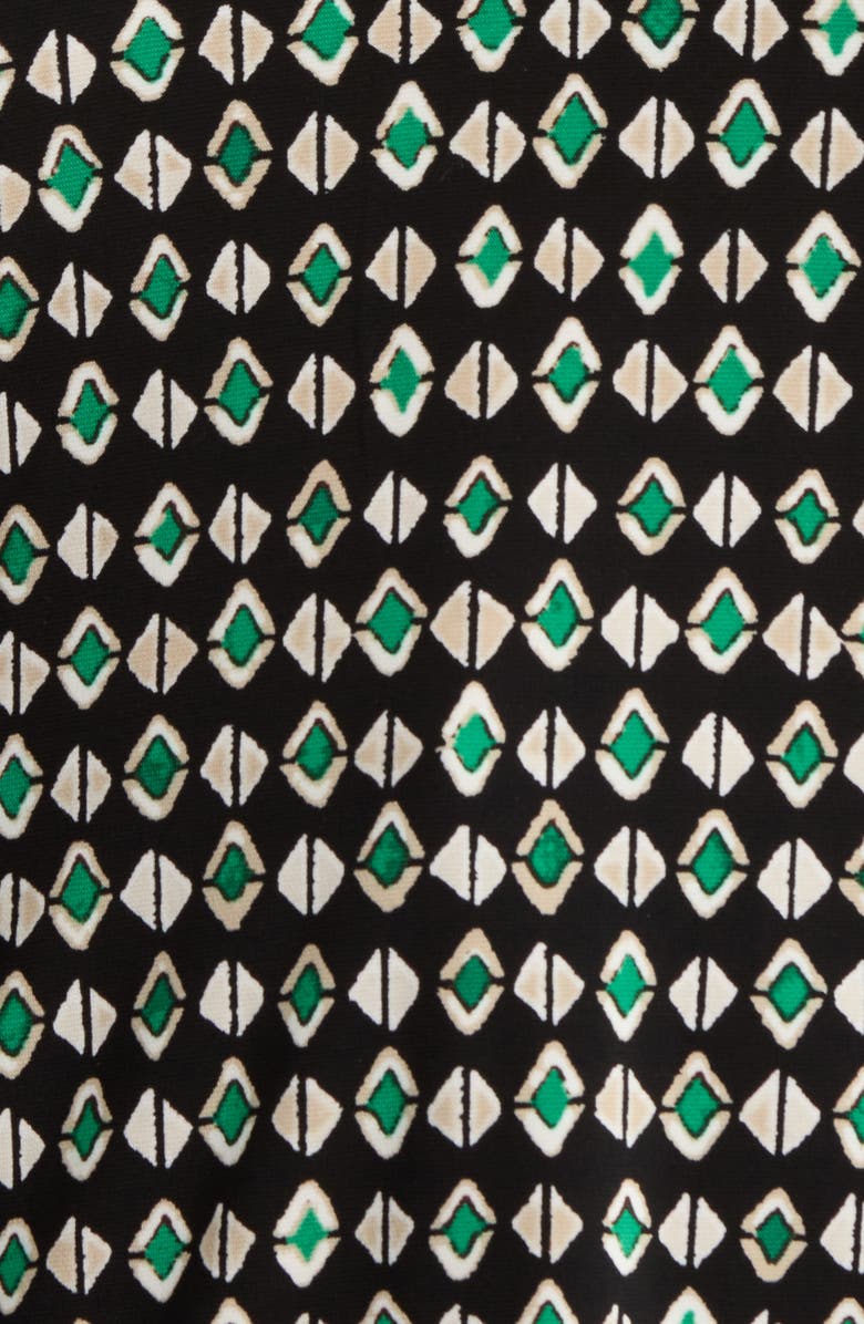 AK ANNE KLEIN Geo Pattern Split Neck Knit Top, Alternate, color, Anne Black Multi