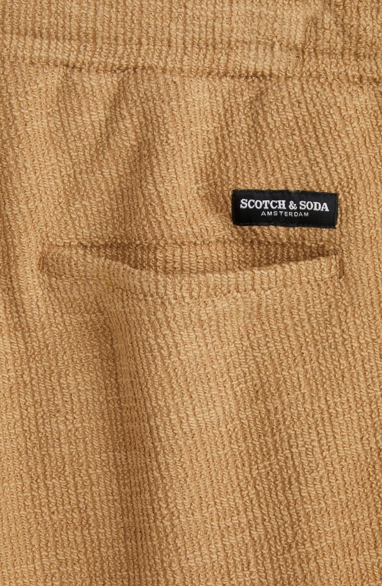 Scotch & Soda Drawstring Texture Slub Shorts, Alternate, color, Tannin
