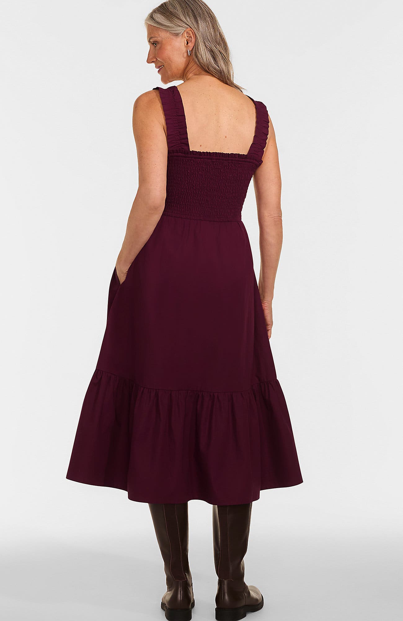 Cotton Poplin Ruffle Smocked Dress - image 4