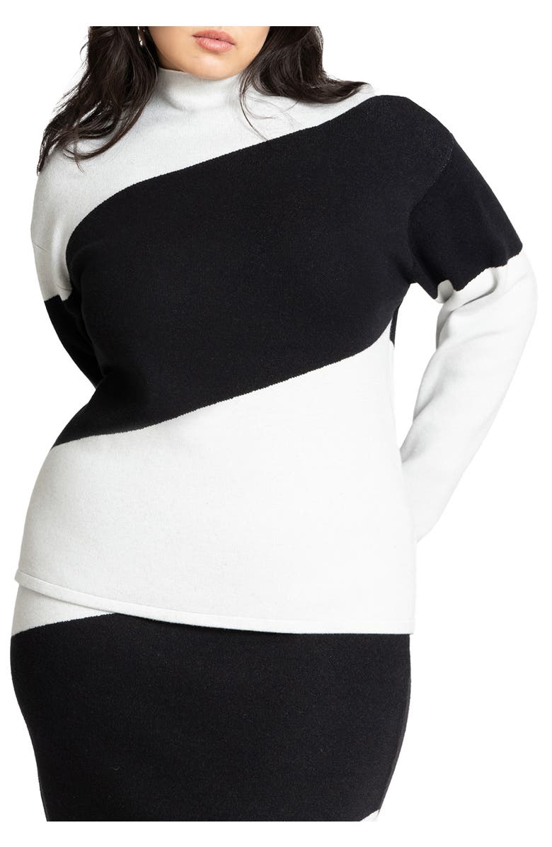 ELOQUII Diagonal Stripe Sweater, Main, color, 