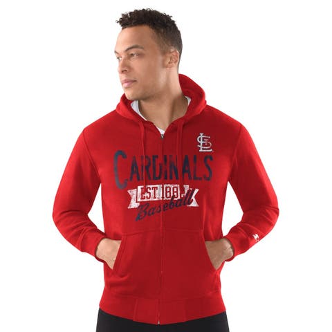 Men's Starter  Red St. Louis Cardinals Distressed Full-Zip Hooded Jacket