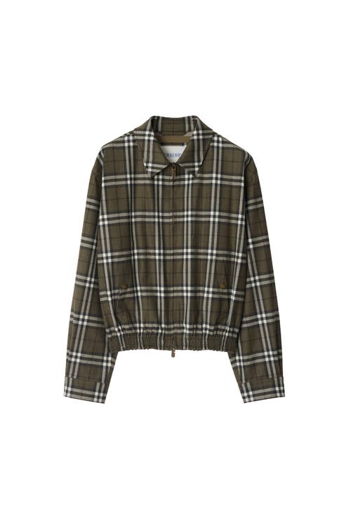 Burberry Check Bonded Wool Harrington Jacket In Multi