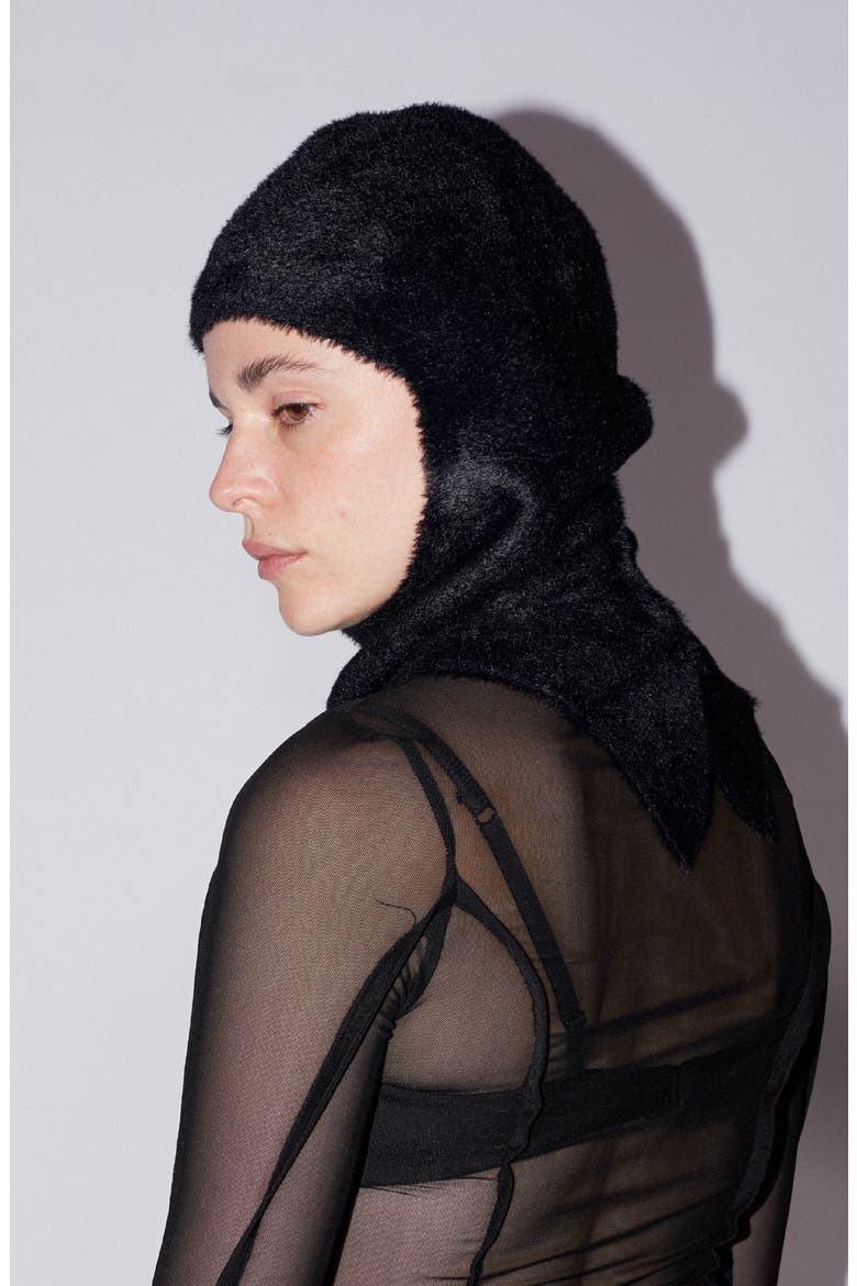 Knit Balaclava, Alternate, color, Black