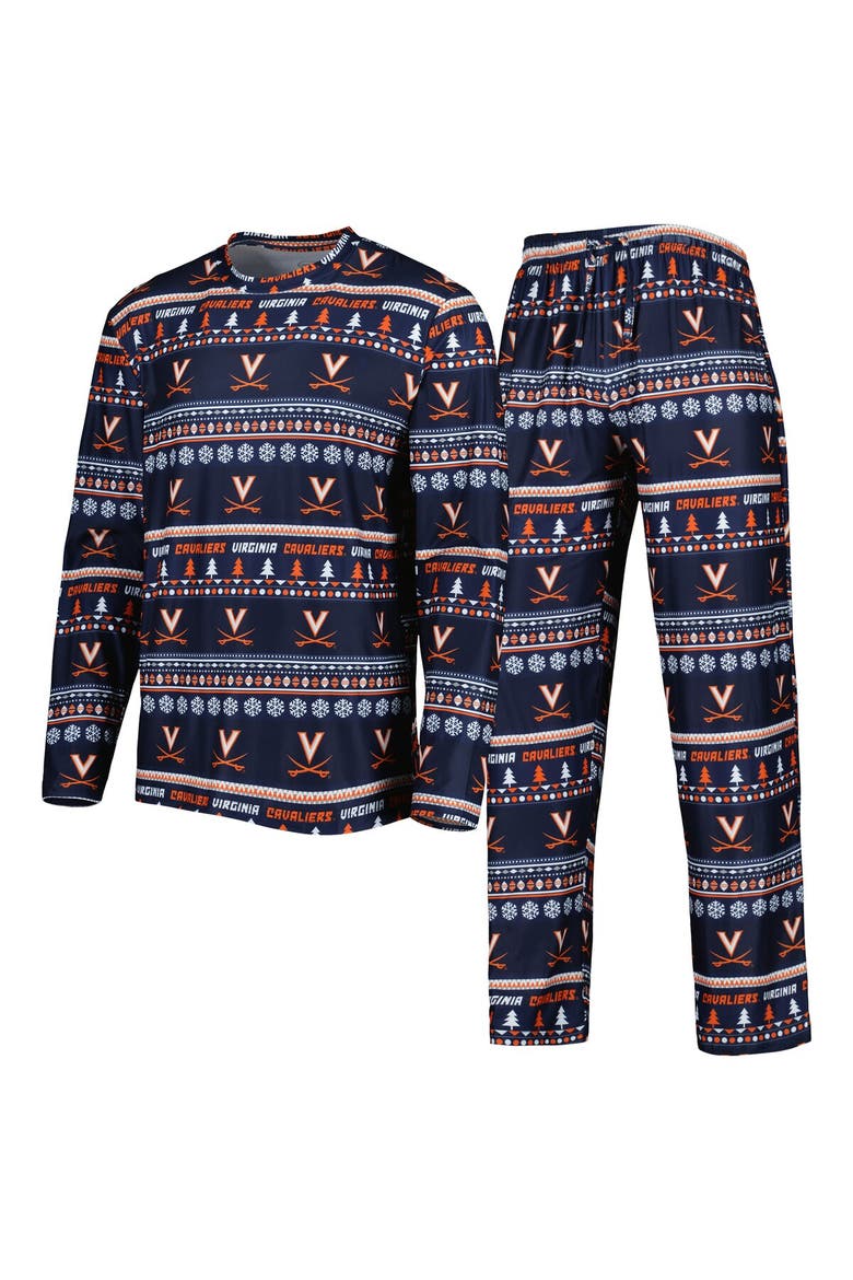 Men's Concepts Sport Navy Virginia Cavaliers Swivel Long Sleeve T-Shirt & Pants Sleep Set, Alternate, color, Navy