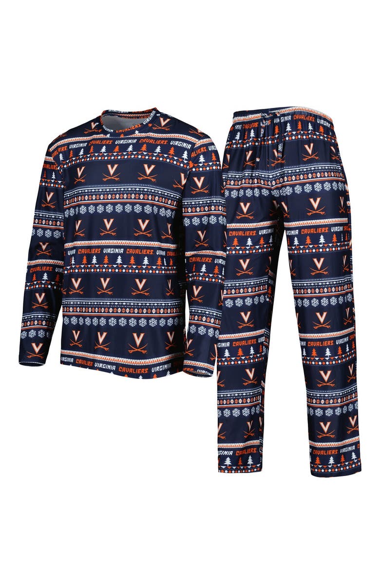 CONCEPTS SPORT Men's Concepts Sport Navy Virginia Cavaliers Swivel Long Sleeve T-Shirt & Pants Sleep Set, Alternate, color, Navy