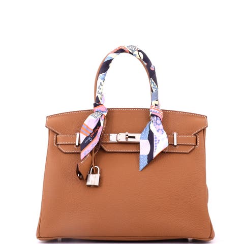 Birkin Handbag Brown Togo with Palladium Hardware 30