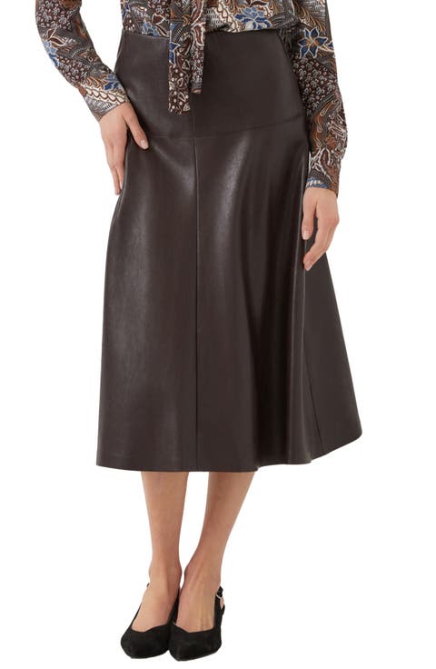 Faux Leather Midi Skirt