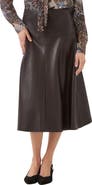 Karen Kane Faux Leather Midi Skirt