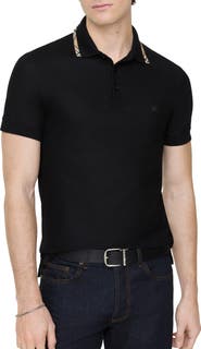 Burberry Check Trim Cotton Polo Shirt
