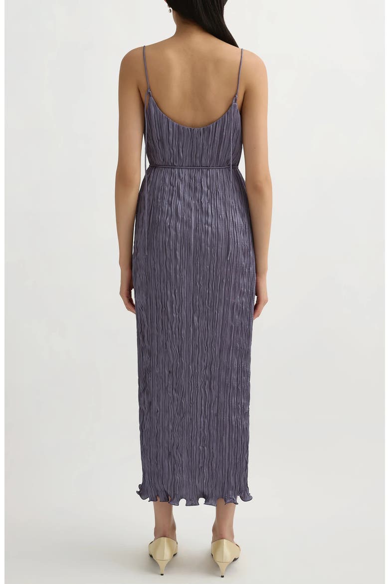 Esme Plissé Midi Slipdress & Scarf, Alternate, color, DUSK
