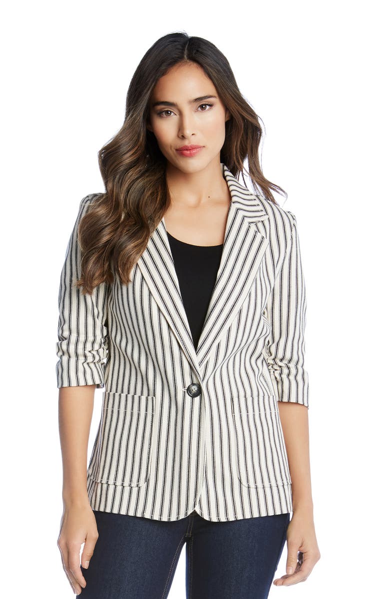 Karen Kane Ruched Sleeve Blazer, Alternate, color,