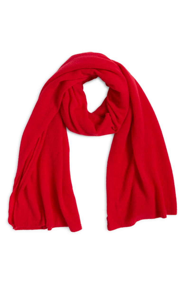 Nordstrom Cashmere Scarf, Alternate, color, Red Lychee