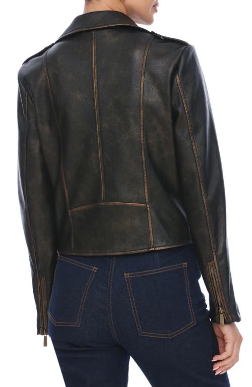 Bagatelle Faux Leather Moto Jacket In Multi