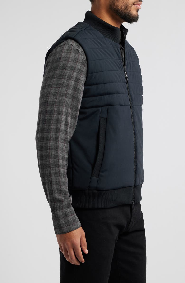 Robert Barakett Fremantle Quilted Corduroy Vest, Alternate, color, Black
