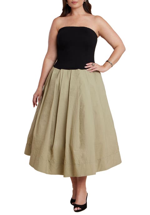 Strapless Combo Dress (Plus)