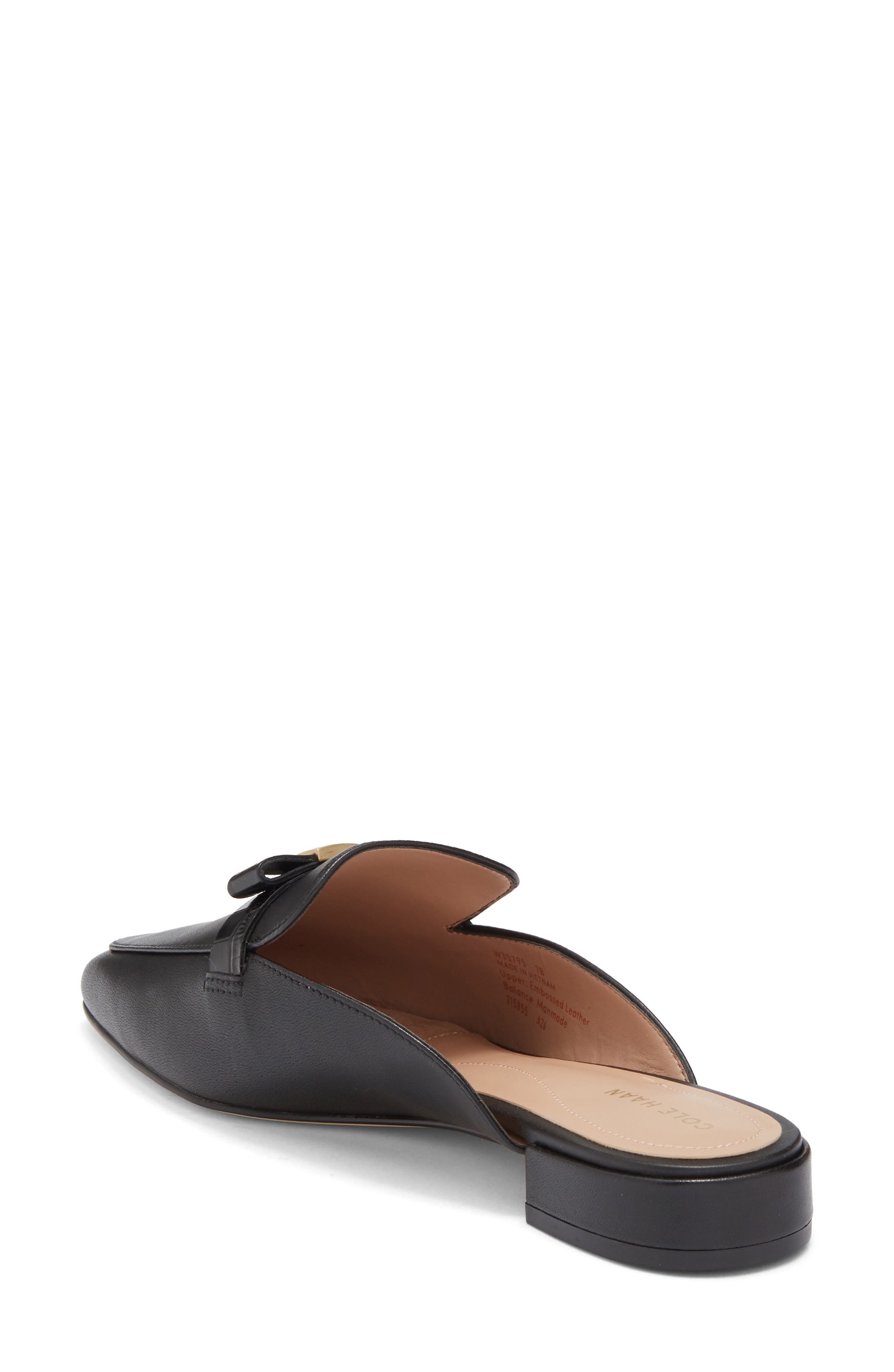 Cole Haan Pasha Bow Mule, Alternate, color, Black Leather