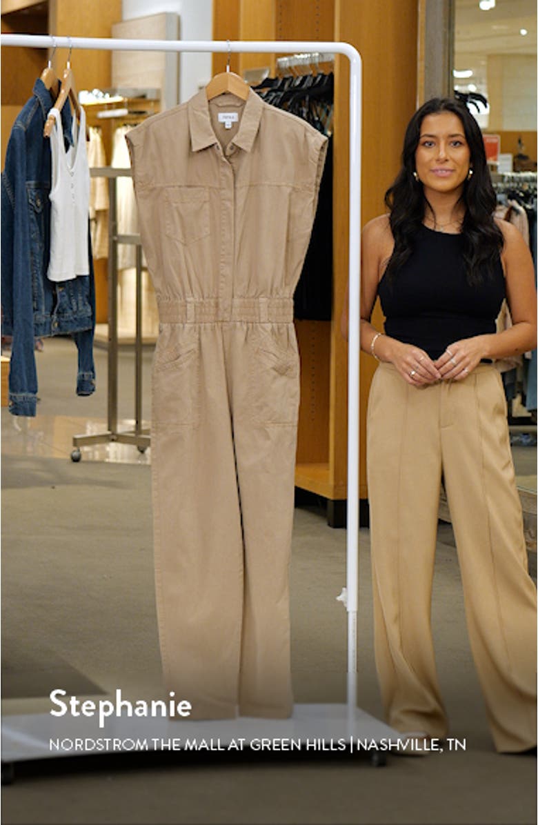 Rosie Padded Shoulder Cotton Jumpsuit