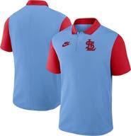Nike Men's Nike Light Blue/Red St. Louis Cardinals Cooperstown Collection Color-Block Victory Performance Polo