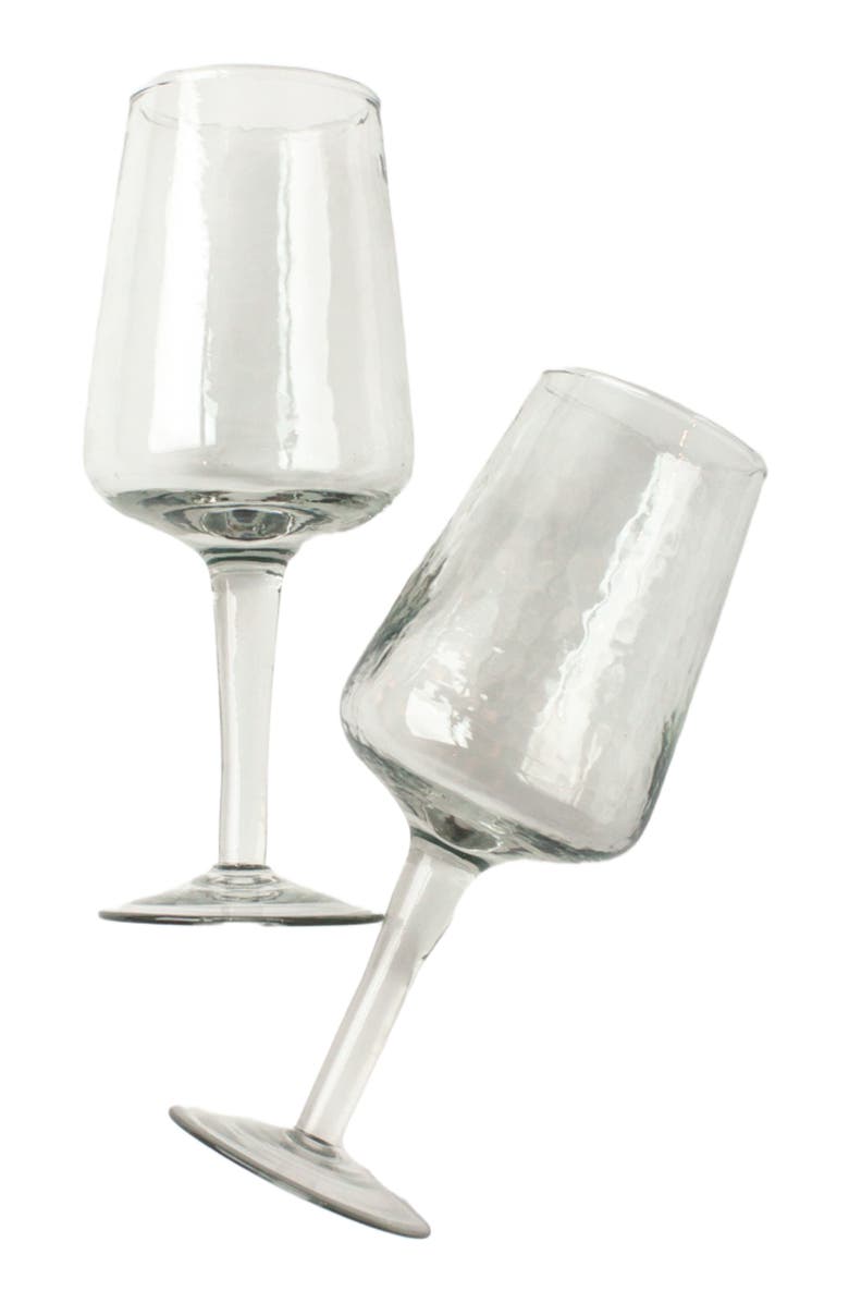 Creative Women Handblown Hammered Wine Glasses - Set of 4, Alternate, color,