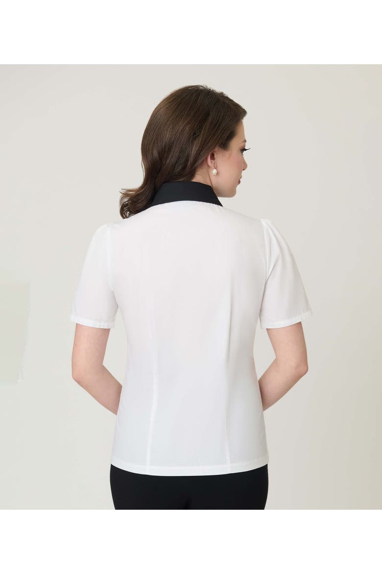1940s Collared Blouse, Alternate, color, White W/ Black Collar