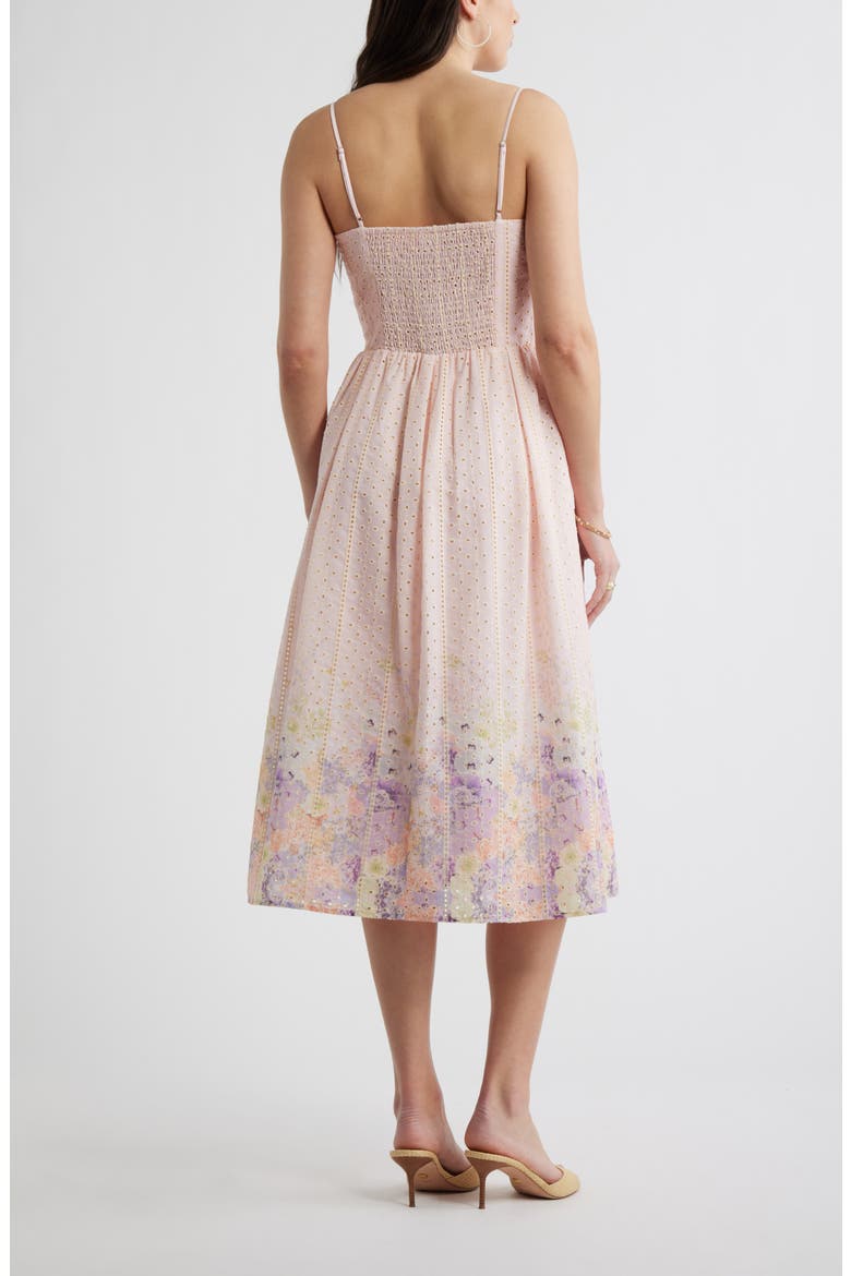 Seamed Bodice Broderie Anglaise Dress, Alternate, color, PINK ROSEWATER
