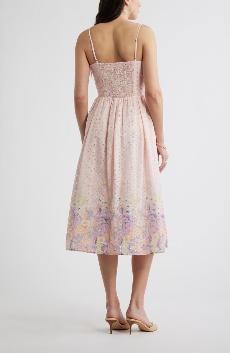 Chelsea28 Seamed Bodice Broderie Anglaise Dress, Alternate, color, Pink Rosewater