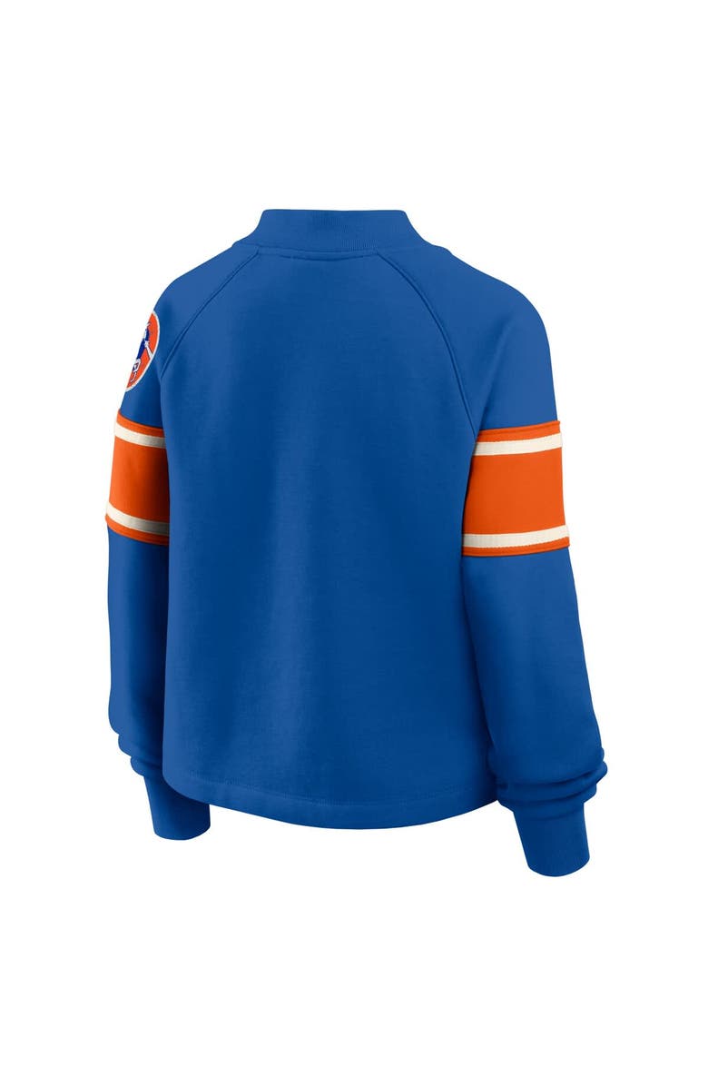 FANATICS Women's Fanatics Royal Denver Broncos Oversized Hometown Toss Sweep Mock Neck Pullover, Alternate, color, Royal