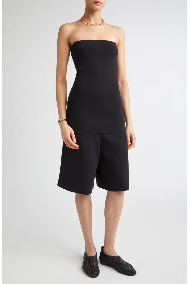 Compact Knit Tube Top, Alternate, color, BLACK