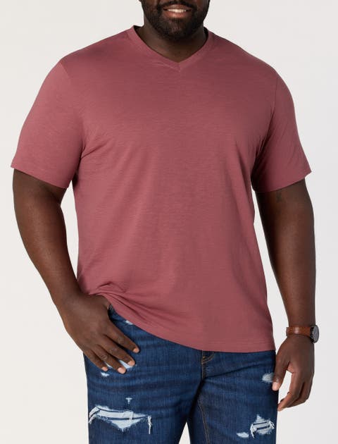 Big & Tall Slub Knit V-Neck T-Shirt
