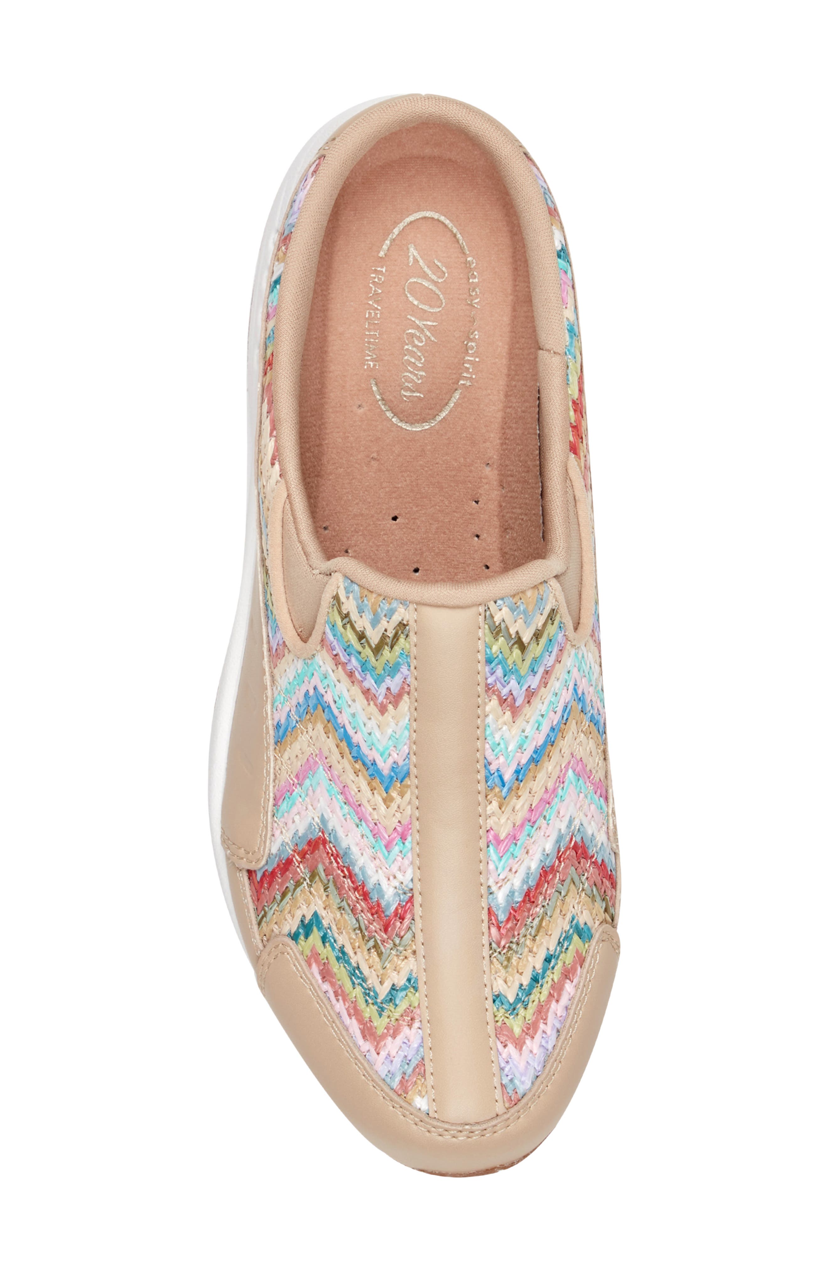 Easy Spirit Traveltime Slip-On Sneaker, Alternate, color, Light Natural Chevron
