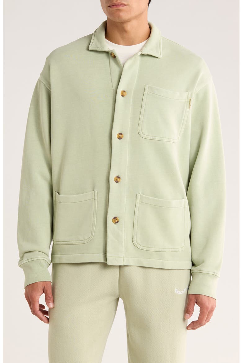 Wordmark Terry Chore Coat, Alternate, color, SAGE