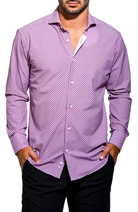 Einstein Resistance Contemporary Fit Knit Button-Up Shirt