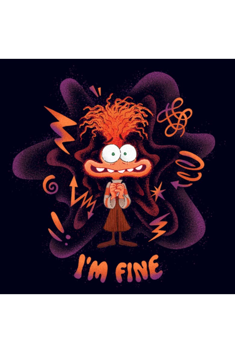 Women's Anxiety I'm Fine Short Sleeve Graphic T-Shirt, Alternate, color, Navy Blue