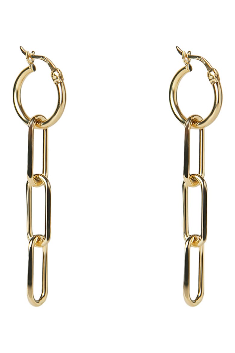 Huggie Link Linear Earrings, Main, color, GOLD