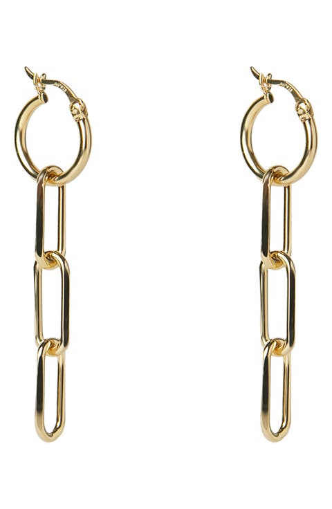 Huggie Link Linear Earrings
